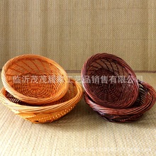 柳编水果盘 超市干果零食展示筐 居家酒店用品 藤编厨房收纳篮