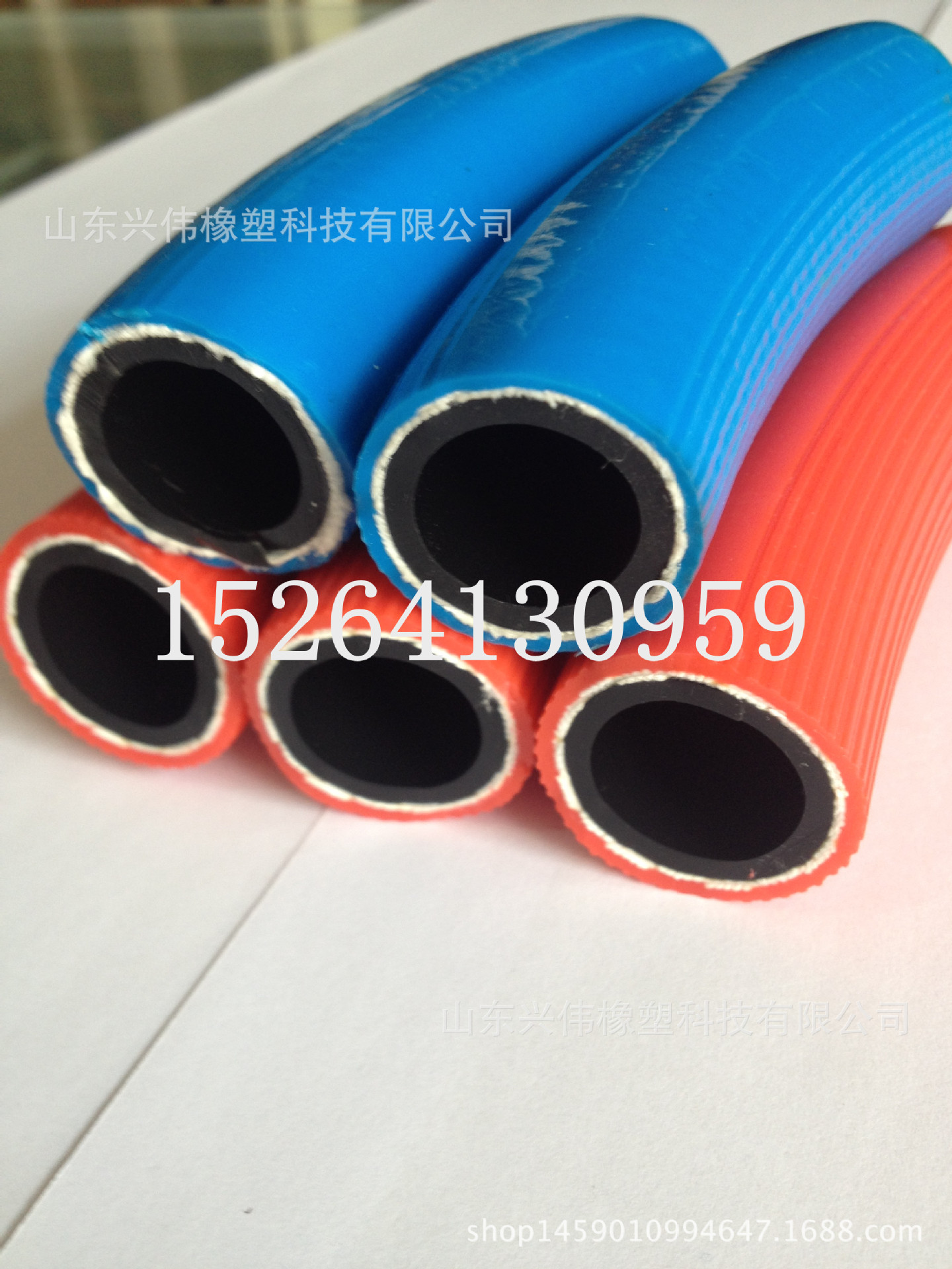 10mm氧气带乙炔带 高压管 氧气橡胶管 乙炔橡胶管 三胶两线橡胶管