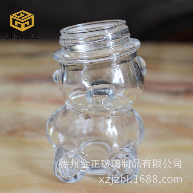 工厂精美80ml创意小熊蜂蜜罐 环保透明玻璃罐 装饰糖果罐 许愿瓶