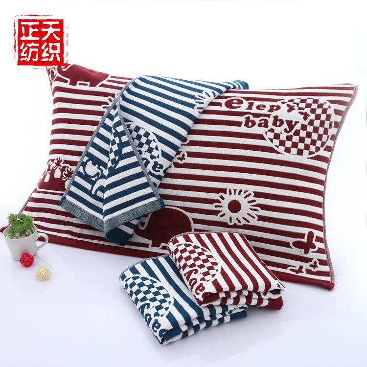 厂家专业批发定制棉三层纱布枕巾柔软舒适多色可选情侣枕巾|ms