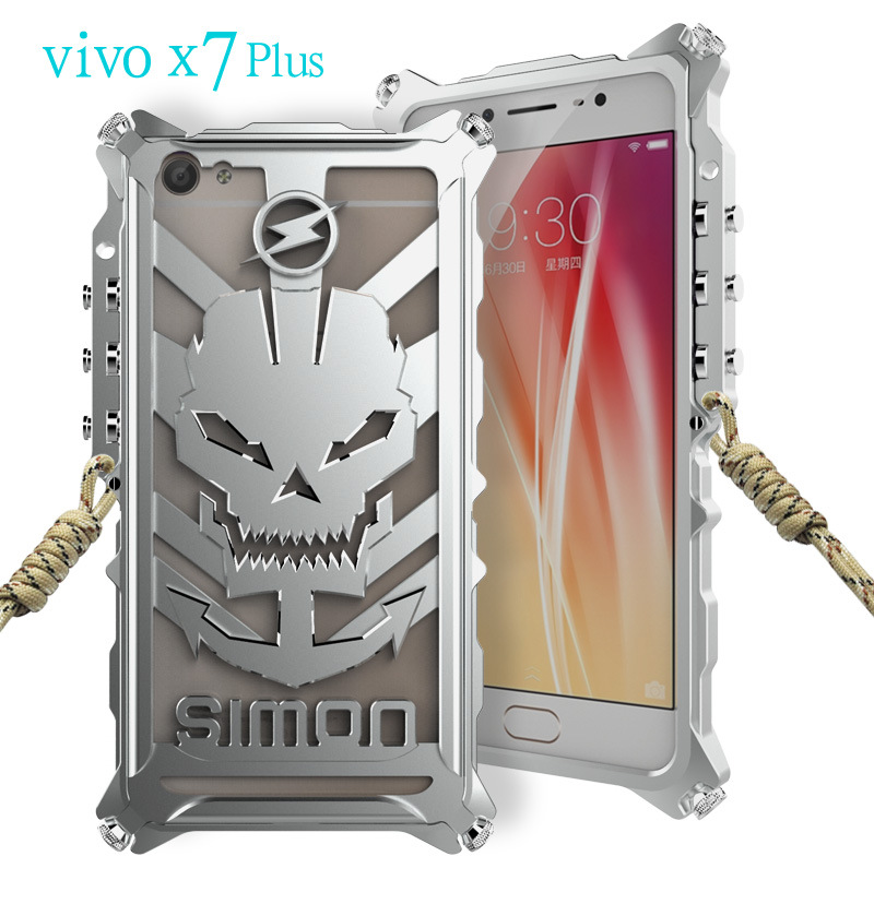 SIMON Mechanical Arm Skull Punk Premium Aluminum Metal Bumper Shockproof Case Cover for vivo X7 & vivo X7 Plus