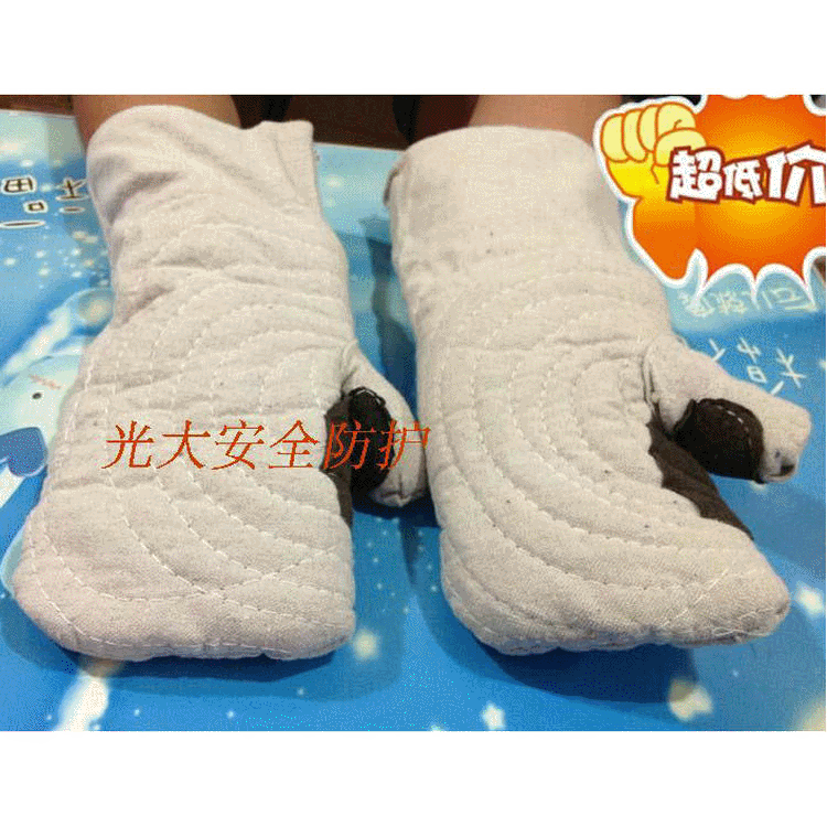 棉巴掌耐高温手套手闷子棉手套帆布加棉手套烤箱锅炉加长隔热手套