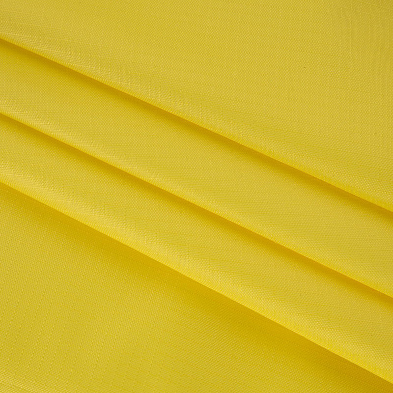 新款荧光黄涂层涤纶面料 协勤雨衣制服  斜纹冲锋衣 校服化纤面料