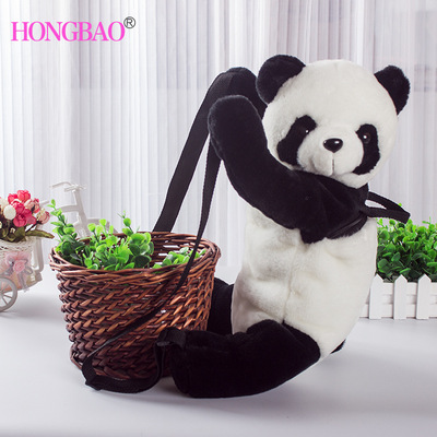 new pattern Star of the same paragraph Super adorable lovely adult Ladies Plush Panda Backpack Papa Bear knapsack