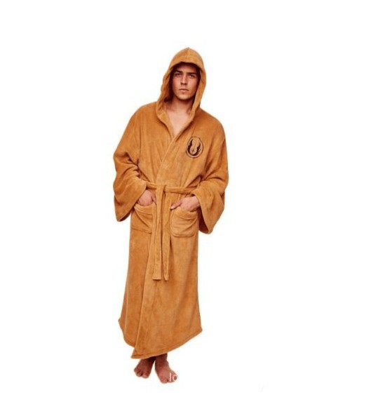 Star Wars Jedi Knight Galaxy Men's Flannel Home Clothes Nightgown Shirt Wukong Bathrobe Cosplay