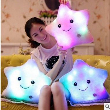 Factory Wholesale Colorful Luminous Pillow Cute Five-pointed Star Plush Toy Dolls Wholesale Custom