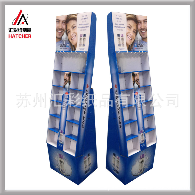 苏州厂家供应落地式耳机展示架 日用品纸货架陈列架 纸质促销堆箱