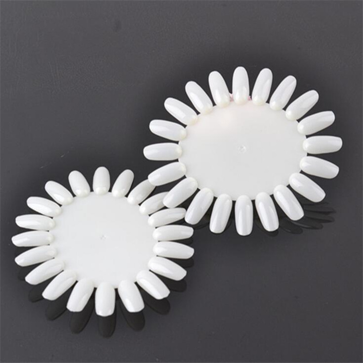 Tarjeta de color de uñas al por mayor Oval 20 color tarjeta de color de uñas color transparente natural tarjeta de color de molde de uñas