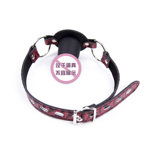 Silicone dildo mouth plug sex toy hotel passionate training female appliance red bright leather adult alternative oral pills