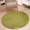 Round silk wool carpet grass green