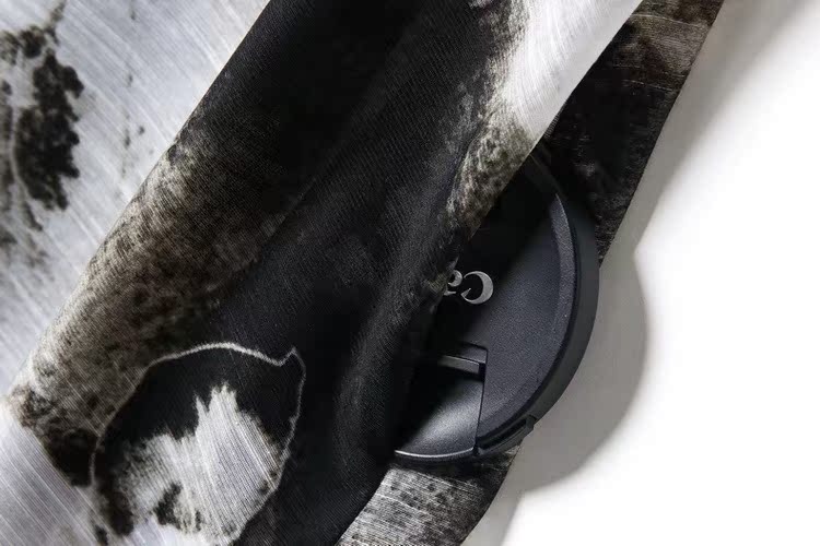 春夏新款 歐美復古 古典水墨印花拼接氣質薄外套