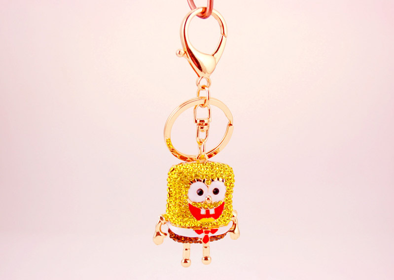 Korean Car Full Of Diamonds Cute Cartoon Baby Key Chain display picture 9