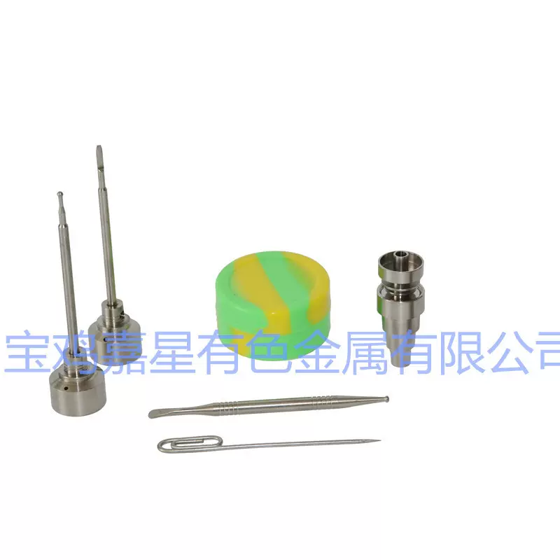 供应TA2 钛烟钉 钛帽 钛勺 硅胶烟油盒套装