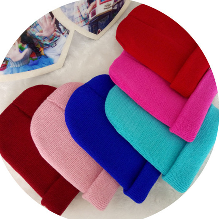 韓国スタイルの新しい秋と冬の子供のベビー帽子親子帽子プルオーバー帽子ニット帽子ライトバージョン袖口キャンディー帽子卸売
