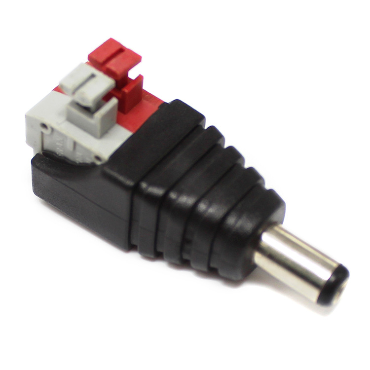 CCTV连接头 弹簧式DC公头 Connector摄像电源免焊5.5*2.1mmDC插头