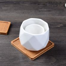 白色简约创意zakka多肉老桩陶瓷小花盆植物大号砖石盆厂家直