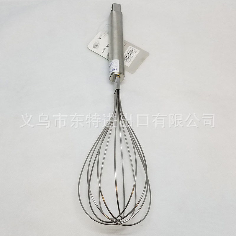 Factory direct sales of stainless steel egg beaters with large steel handles, household baking supplies, manual egg beaters detail image 8