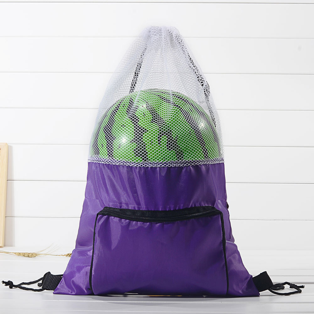 足球收纳袋子210D涤纶束口袋尼龙袋带拉链可加印logo赛事包