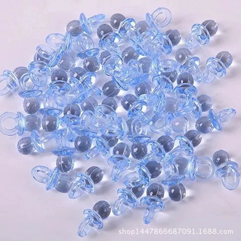 Оптовая продажа акриловых бусин прозрачные цветные подвесной отверстия для резки соска подвеска детская успокаивающая цепочка подвеска две характеристики