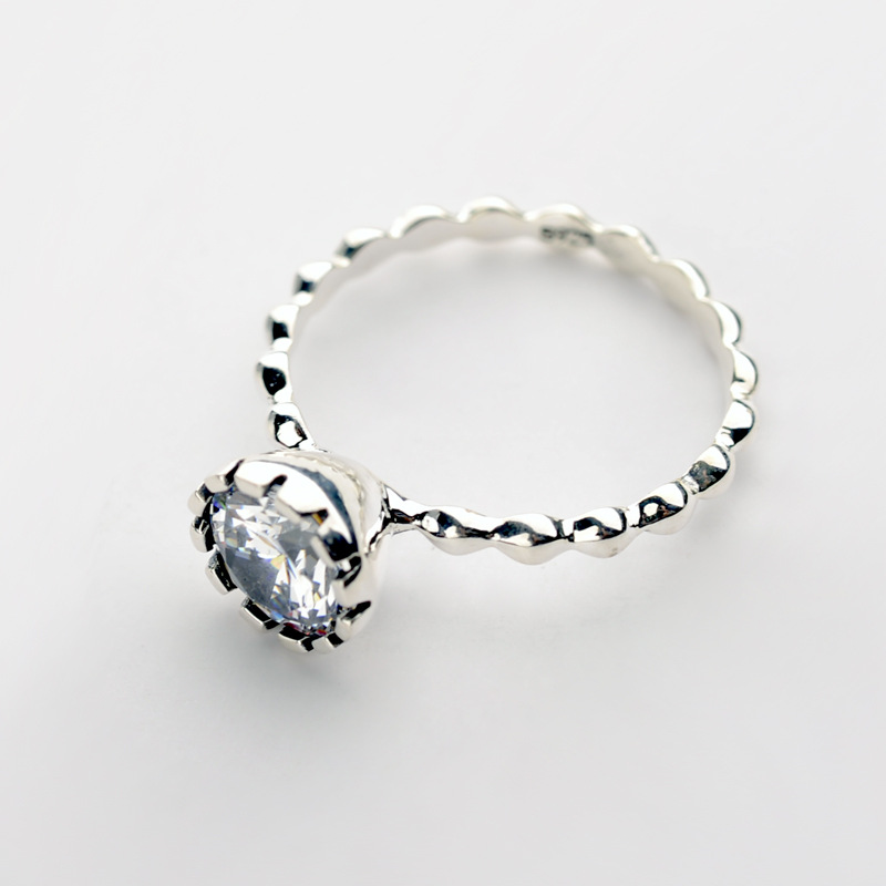 Korea style silver Diamond Ring (Silver -18)NHLJ3368-Silver -18