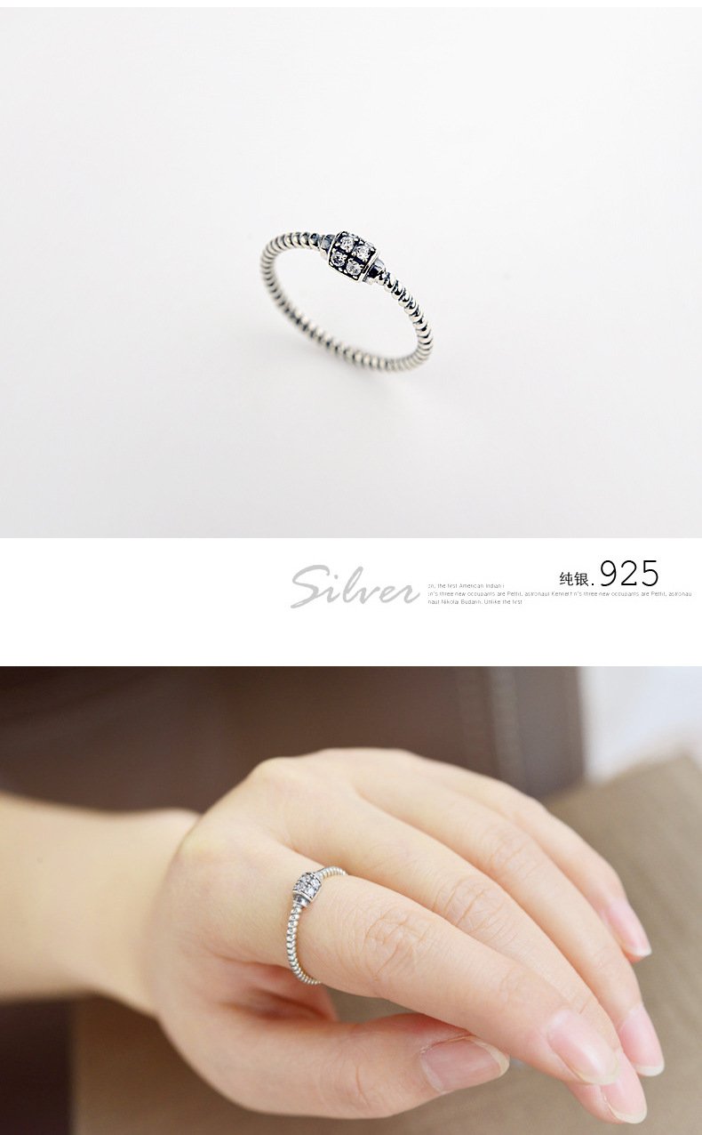 Korea style silver Diamond Ring (Silver -18)NHLJ3369-Silver -18