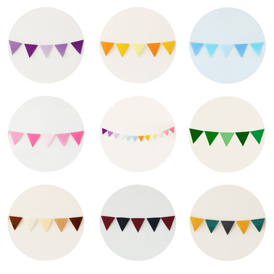 毛毡彩旗三角串旗装饰 DIY室内户外摄影道具圣诞节节日生日挂饰|ms