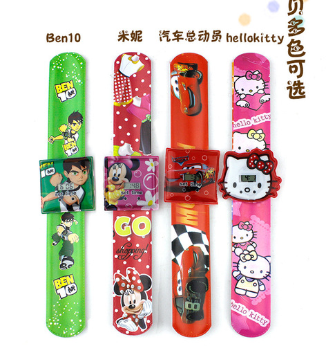 Manufacturer's best-selling children's cartoon snap watch wholesale snap ring watch digital snap watch one piece dropshipping
