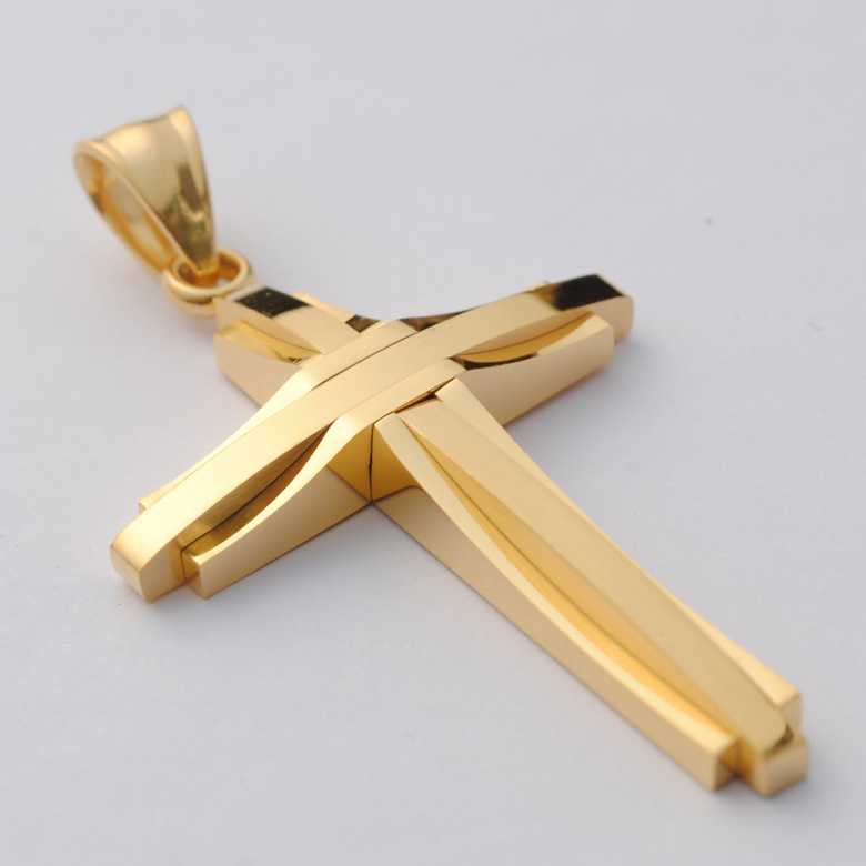 Fashion Cross Titanium Steel Polishing Pendant Necklace 1 Piece display picture 11