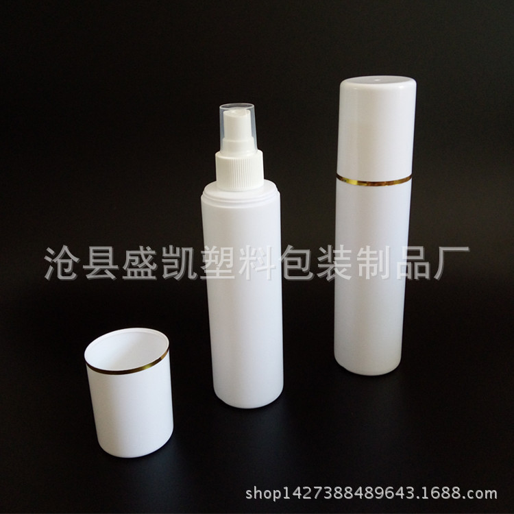 厂家直销200毫升塑料喷雾瓶 化妆品喷瓶  带金边大帽喷瓶  现货