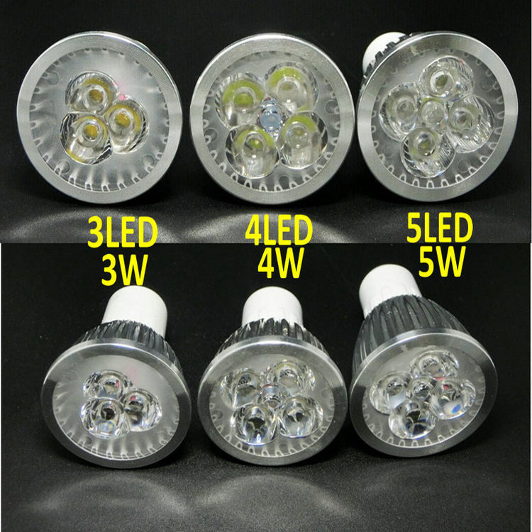 LED燈杯3W4瓦5W光源E27螺口MR16插腳GU10射燈泡220V