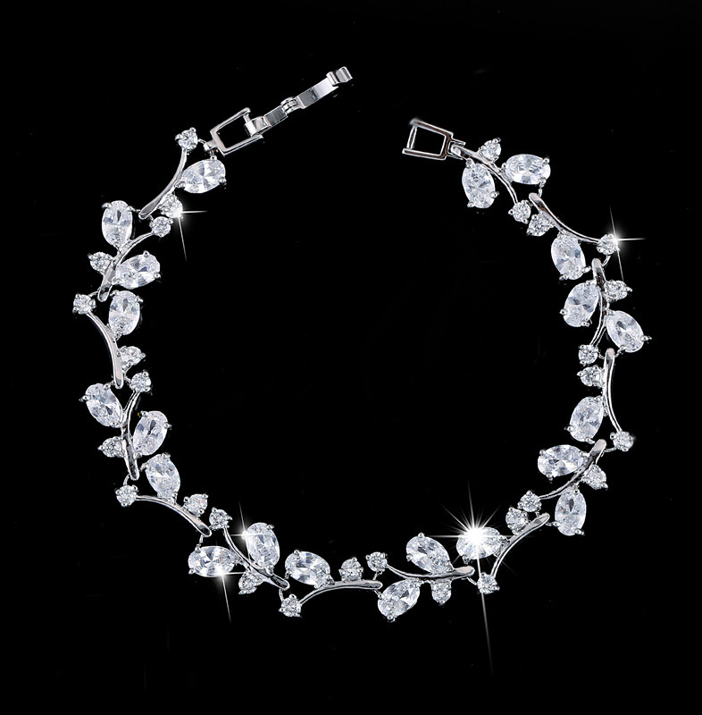 South Korea Korean Style Hand Jewelry AliExpress Ebat Explosions Korean Style Fashion 18K Platinum Plated Zircon Bracelet for Girls