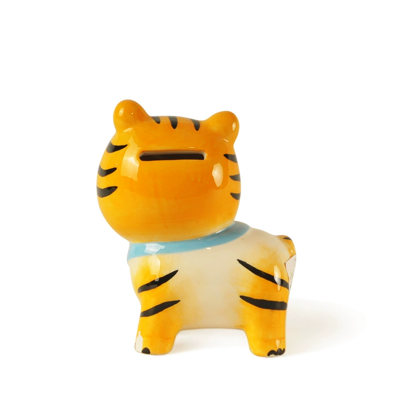 Cartoon piggy bank, tiger