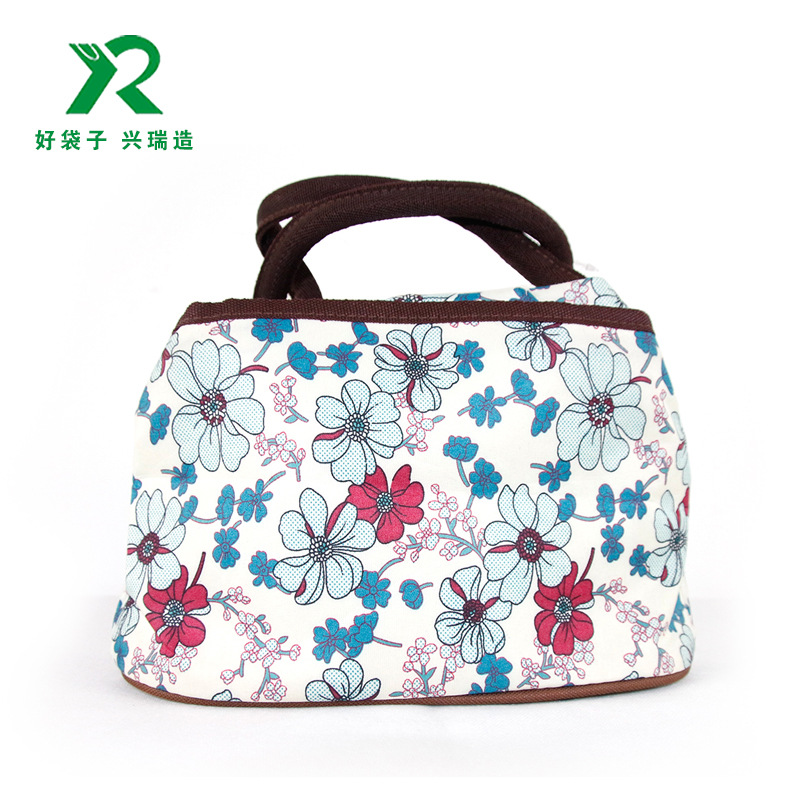 高档保温保鲜手提便当袋学生时尚牛津布带饭包帆布饭盒包午餐袋子