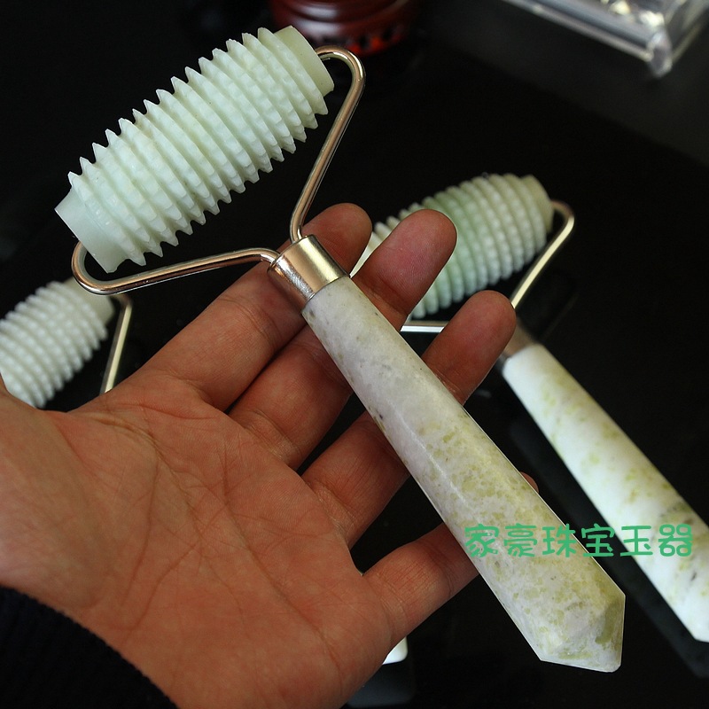 批发采购玉器工艺品-天然岫玉美容器 面部手指