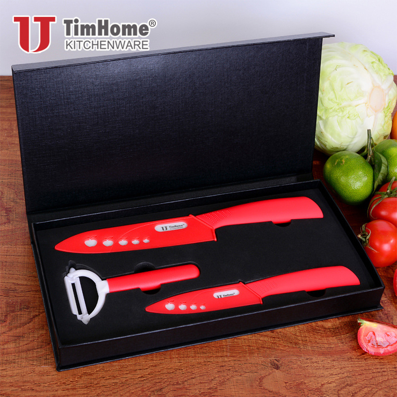 厂家EVA礼盒陶瓷刀三件套 4/6寸陶瓷水果刀陶瓷削皮刀|ru