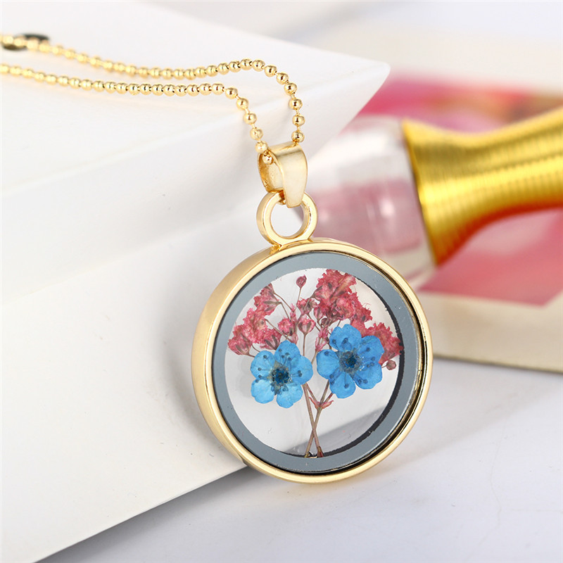 Fashion Natural Plant Specimens Dried Flower Pendent Necklace Wholesale Nihaojewelry display picture 2