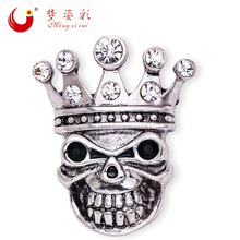梦姿彩新款欧美万圣节胸针高档镶钻骷髅头胸花个性服装配饰批发