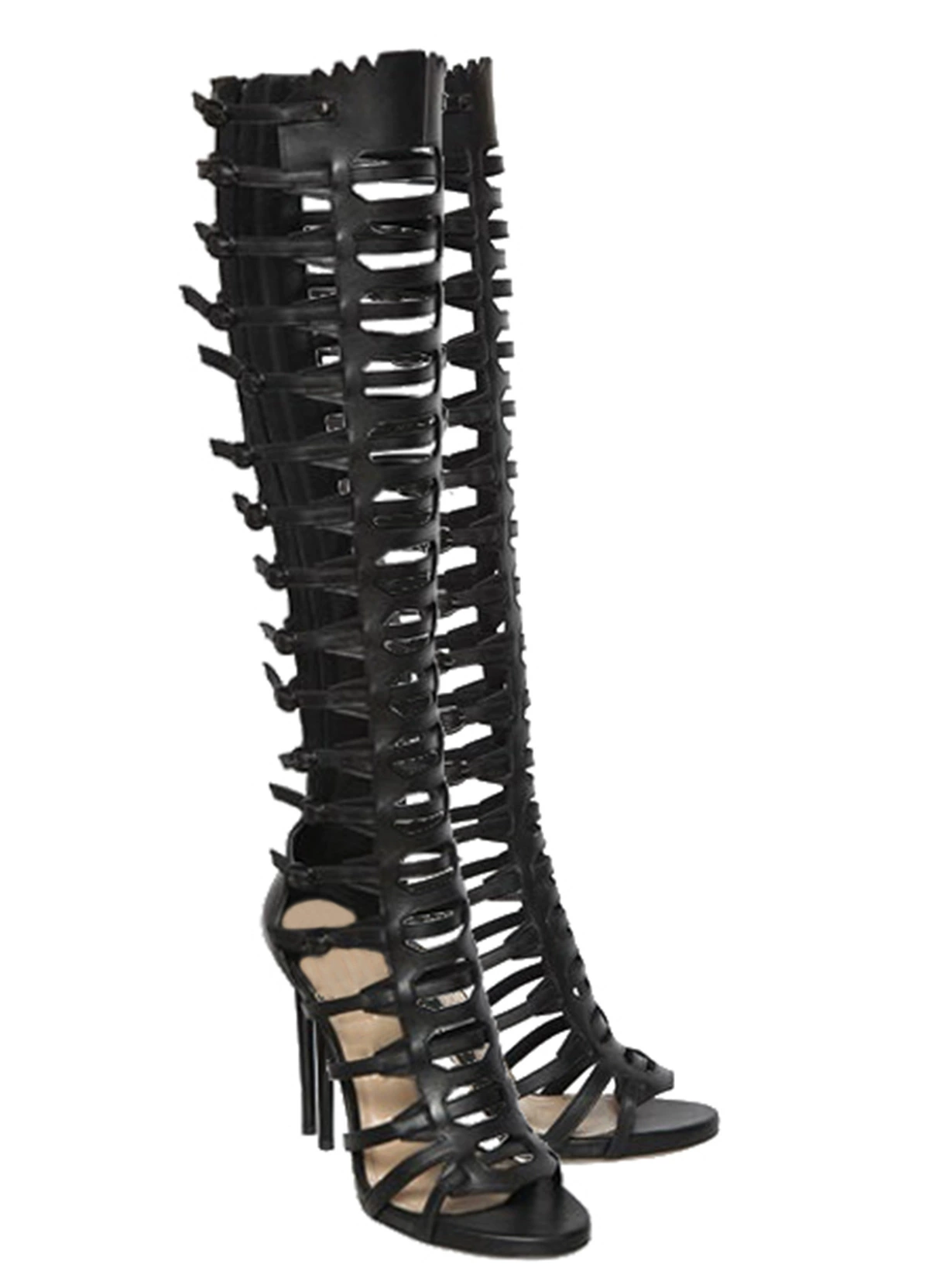 Римская обувь женская обувь сандалии на высоком каблуке полые сапоги ручной работы Внешняя торговля оригинальная обувь с открытым носком на тонком каблуке Европейский и американский стиль