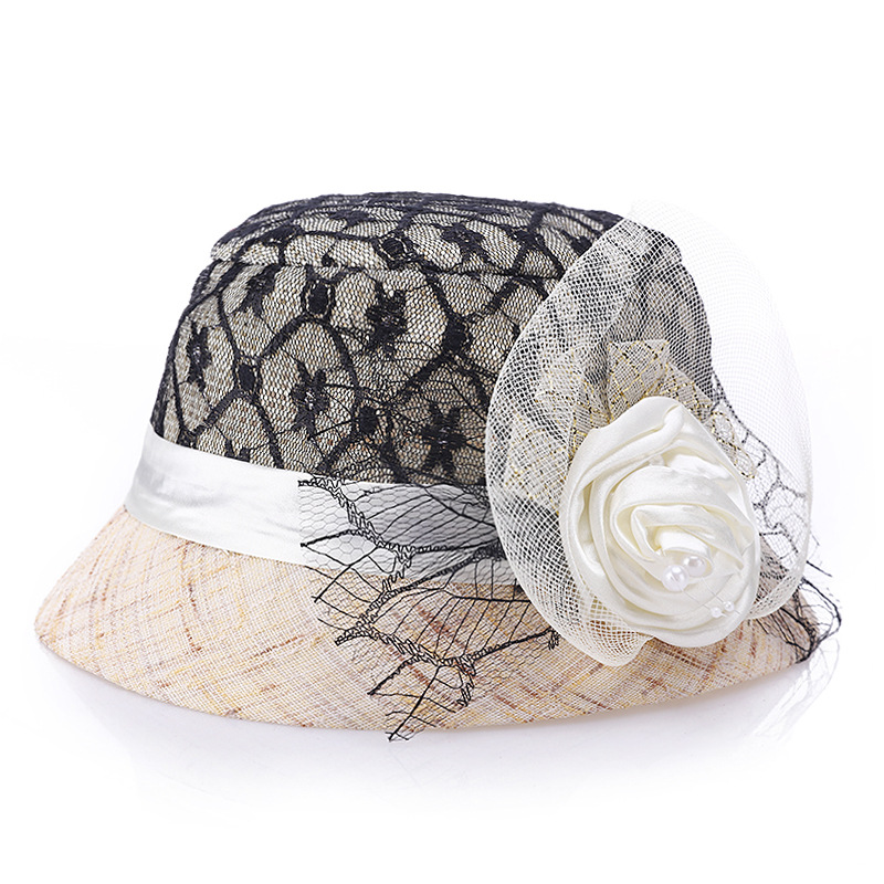 20200 primavera y verano nuevo color de lino encaje tophat moda sombrero superior sombrero para el sol hermosa madre cuenca sombrero moda sombrero