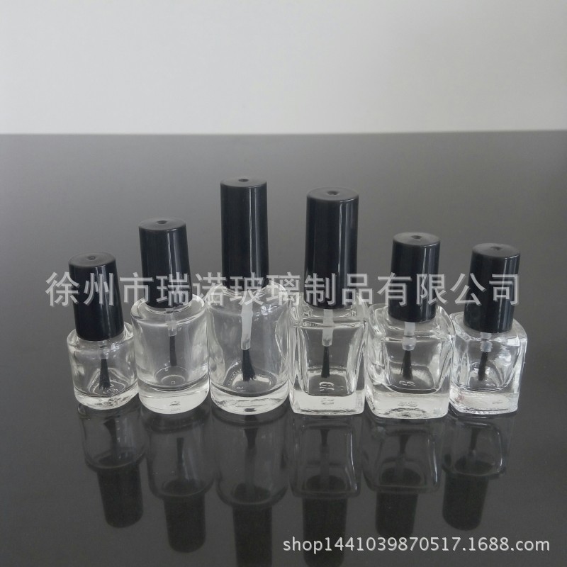 厂家直销5ml10ml15ml玻璃指甲油瓶空瓶 批发透明指甲油瓶子带毛刷