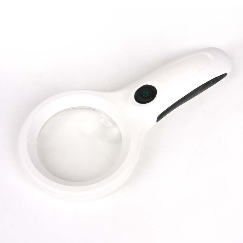 手持白色照明带8个LED灯 高清阅读放大镜 两个倍数镜片 9587