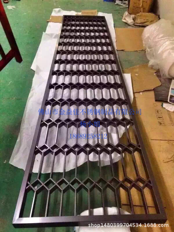 厂家直销不锈钢激光焊接屏风 金属镂空隔断 花格