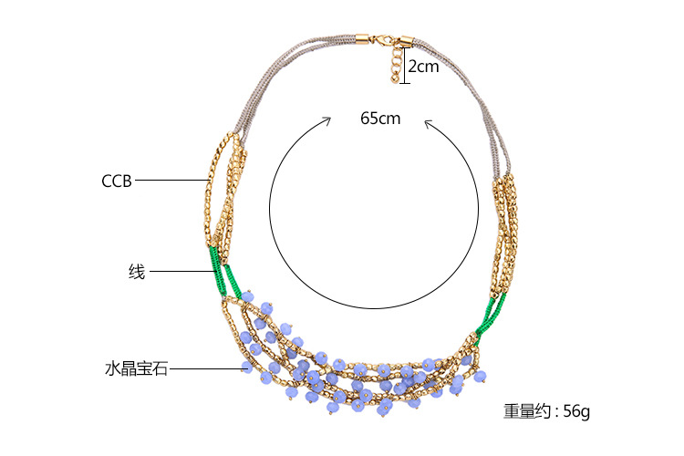 Gracieux Et À La Mode Ol Collier Internet Celebrity Même Style Violet Cristal Bijou Collier Européen Et Américain Atmosphère Multicouche Clavicule Collier En Gros display picture 1