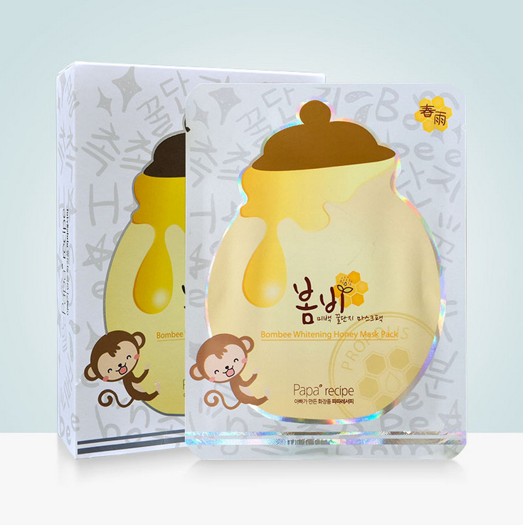 韓國papa recipe春雨蜂膠嫩白保濕麵膜貼10片/盒美白補水孕婦可用