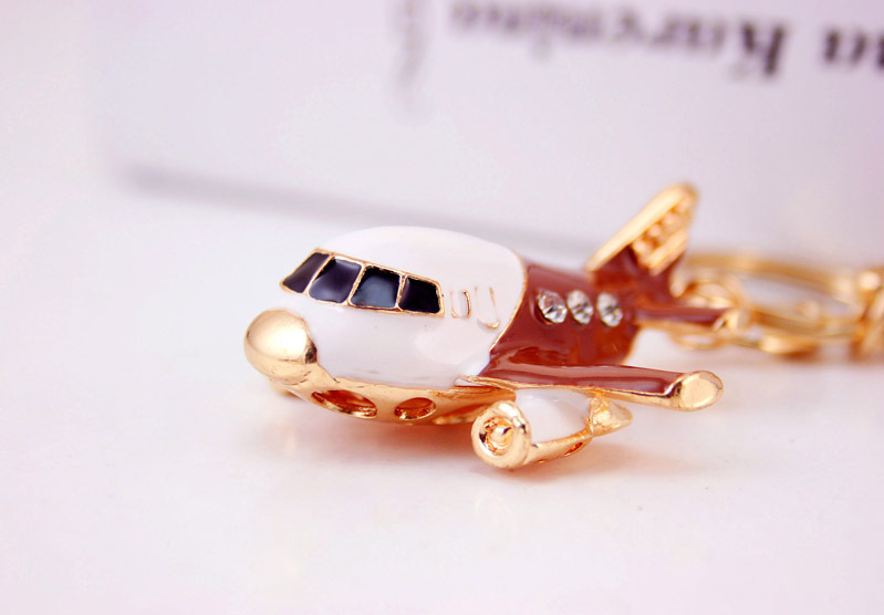 36g Weight Alloy, Metal Material Constellation Pattern Unisex Gender Coffee, Red, Blue, Black Color Korean Creative Cute Civil Aviation Small Aircraft Model Metal Keychain Wholesale 7