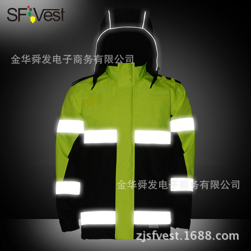 SFVest reflective raincoat road traffic highway workers waterproof coat safety clothes