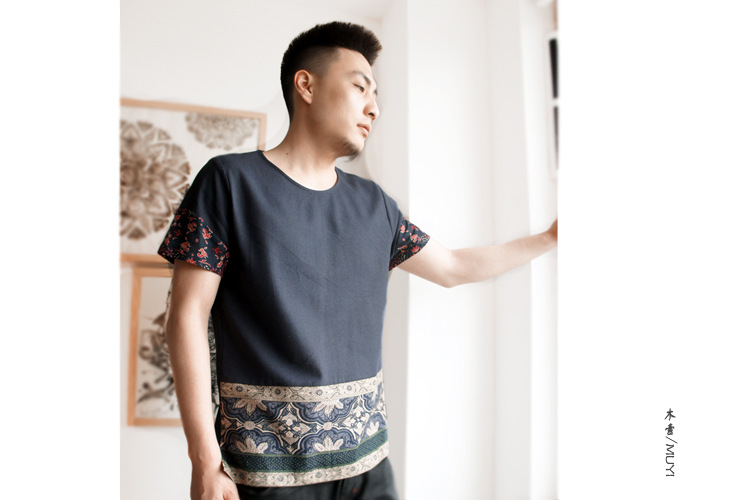 藏藍色民族風短袖 750+500 4