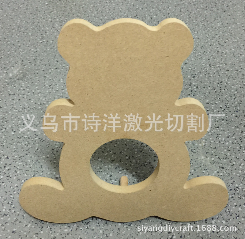 DIY木质木制工艺品摆件 小熊钟表 摆饰表盘 白胚本色 手绘涂鸦-阿里巴巴