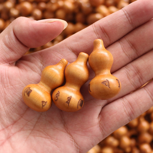 Tao Wood Gourd DIY Disassembled Solid Wood Six Character True Word Small Gourd Engraved Craft Supply Accessories Large Wholesale