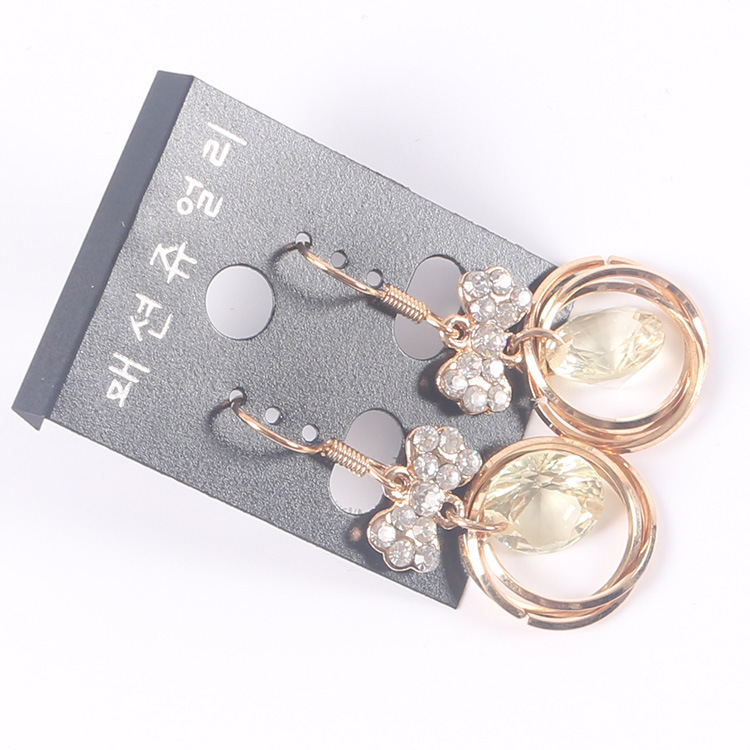 黑色韩文饰品配件耳环卡耳钉卡耳环包装卡片卡4*3100个跨境热销